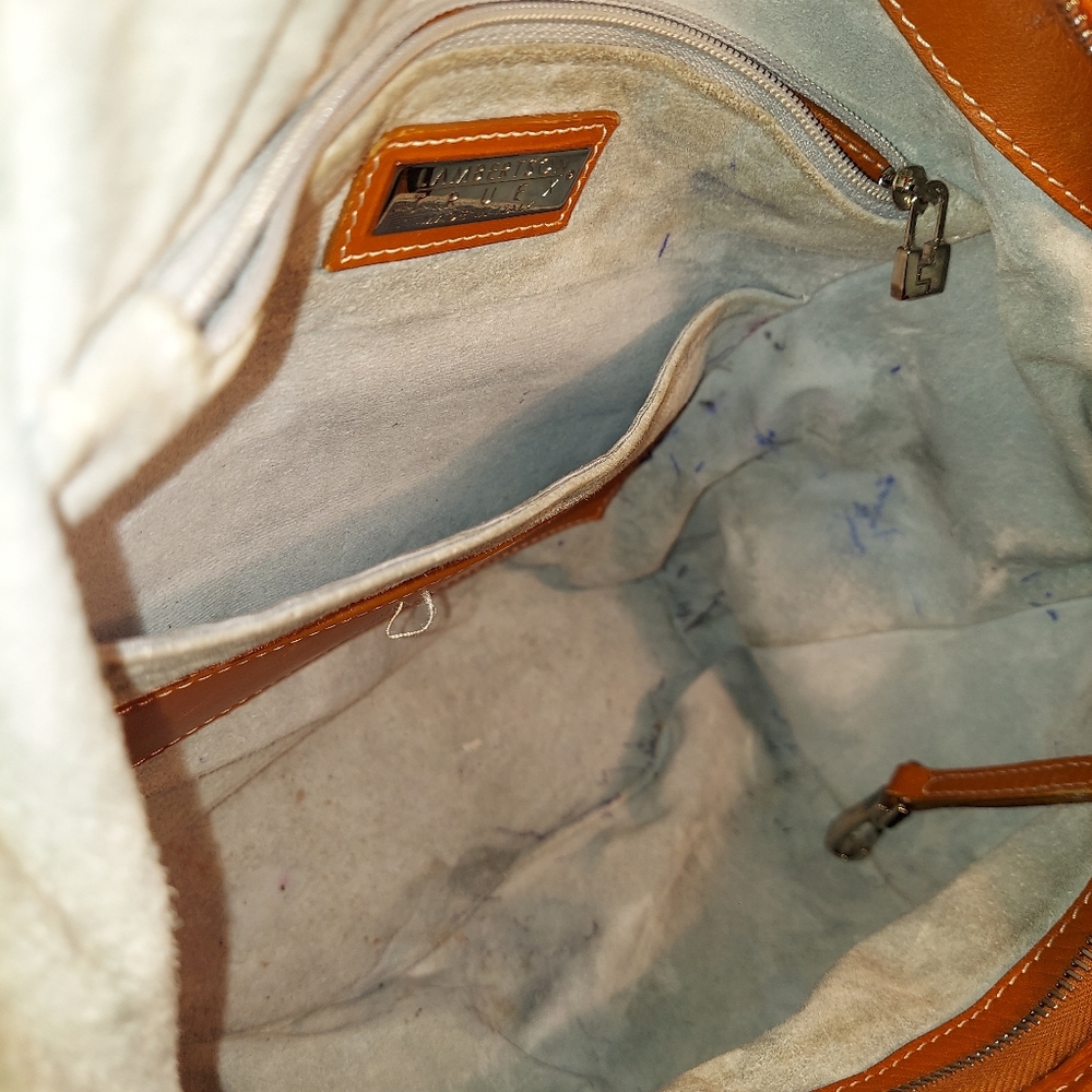 Lambertson Truex Women's Structured Leather/Suede Strap Hand Bag - Picture 11 of 12